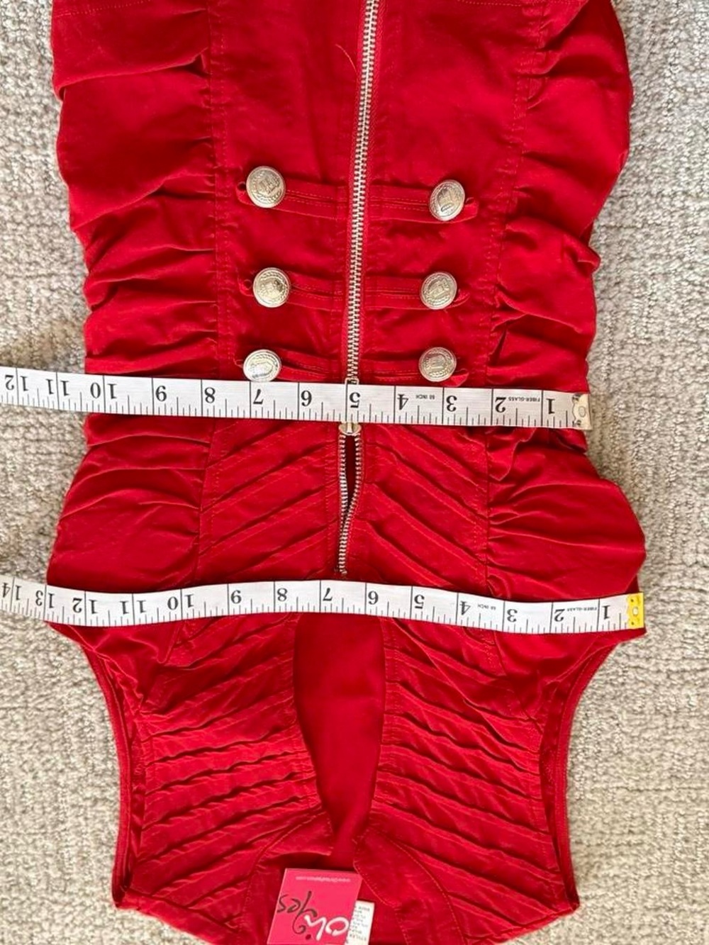 Oh Yes Red Zip-Up Ruched Top 🔥 - Picture 6 of 7